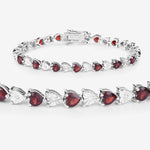 7.5 TCW Heart Shaped January-Garnet Birthstone Bracelet 2