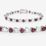 7.5 TCW Heart Shaped January-Garnet Birthstone Bracelet 2