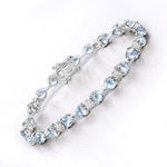 7.26 TCW Heart Shaped March-Aquamarine Birthstone Bracelet 1