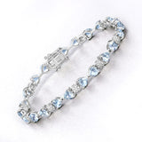 7.26 TCW Heart Shaped March-Aquamarine Birthstone Bracelet 1