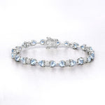 7.26 TCW Heart Shaped March-Aquamarine Birthstone Bracelet 2