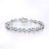 7.26 TCW Heart Shaped March-Aquamarine Birthstone Bracelet 2
