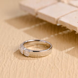 0.25 TCW Asscher Cut Lab-Grown Diamond Bezel Wedding Band