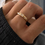 0.8 TCW Baguette & Round Shaped April-Diamond Birthstone Wedding Band