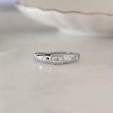 0.8 TCW Baguette & Round Shaped April-Diamond Birthstone Wedding Band