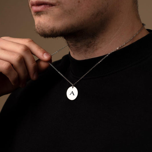 Engravable Round Pendant Necklace