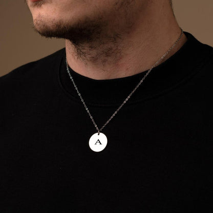 Engravable Round Pendant Necklace