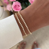 5 TCW Round Shaped April-Diamond Birthstone Bracelet