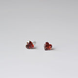 1.4 TCW Heart January-Garnet Birthstone Stud Earrings