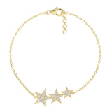 0.50 TCW Round Shaped Lab-Grown Diamond Star Clover Bracelet