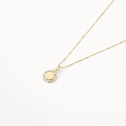 0.14 TCW Round Lab-Grown Diamond Engravable Necklace
