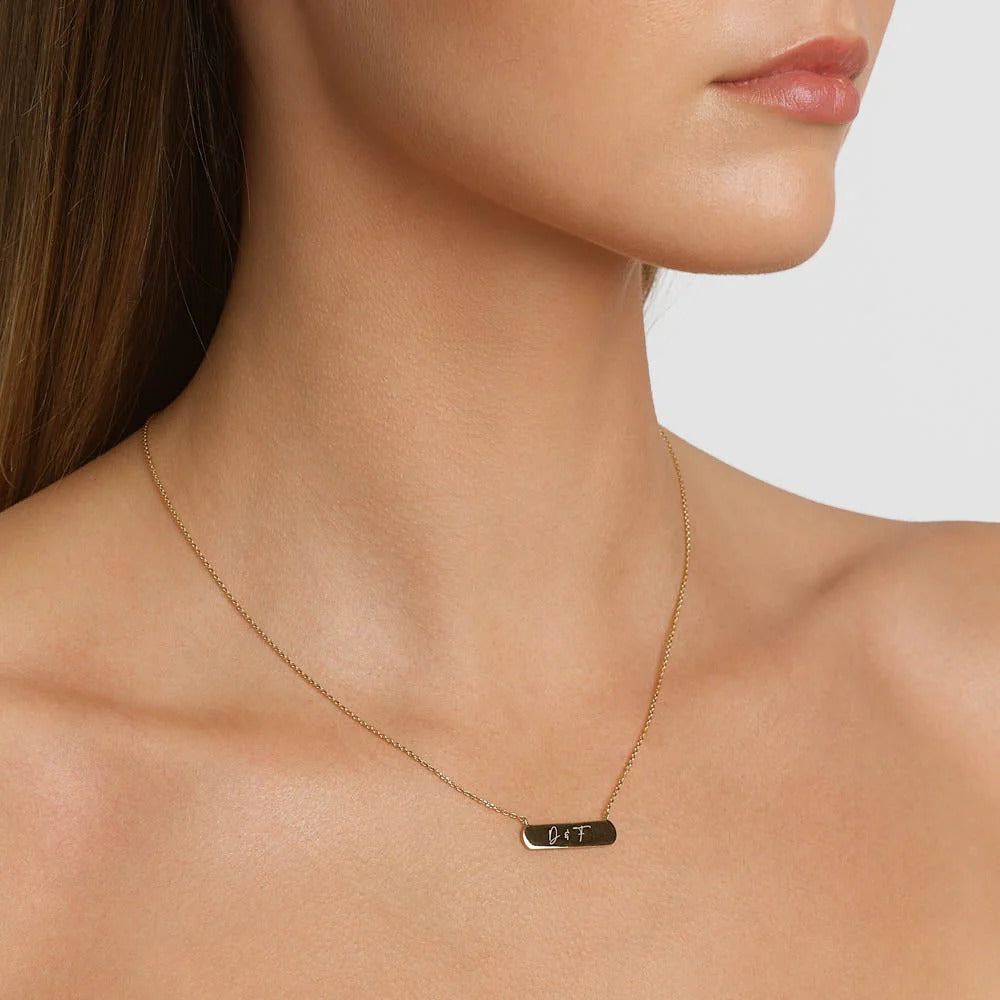 Engravable Bar Necklace