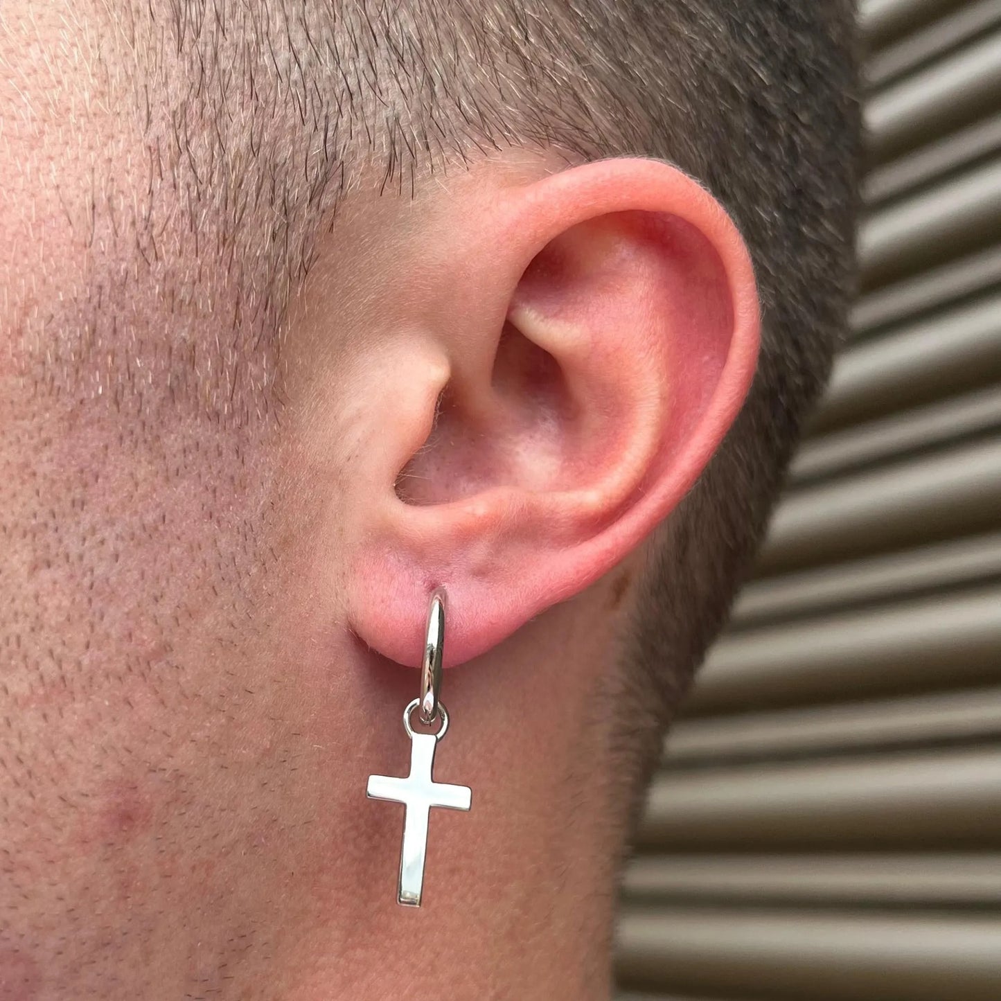 Cross Hoop Earrings