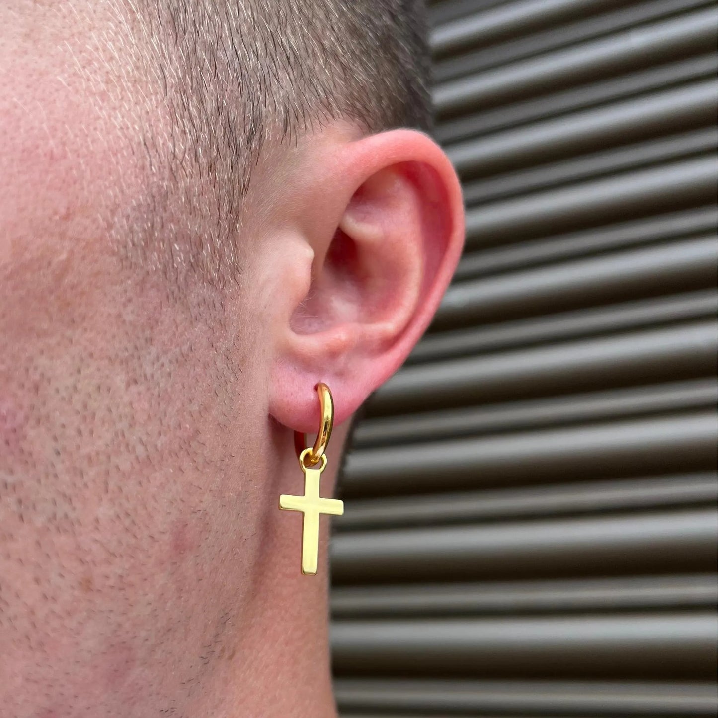 Cross Hoop Earrings