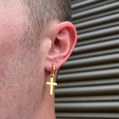Cross Hoop Earrings
