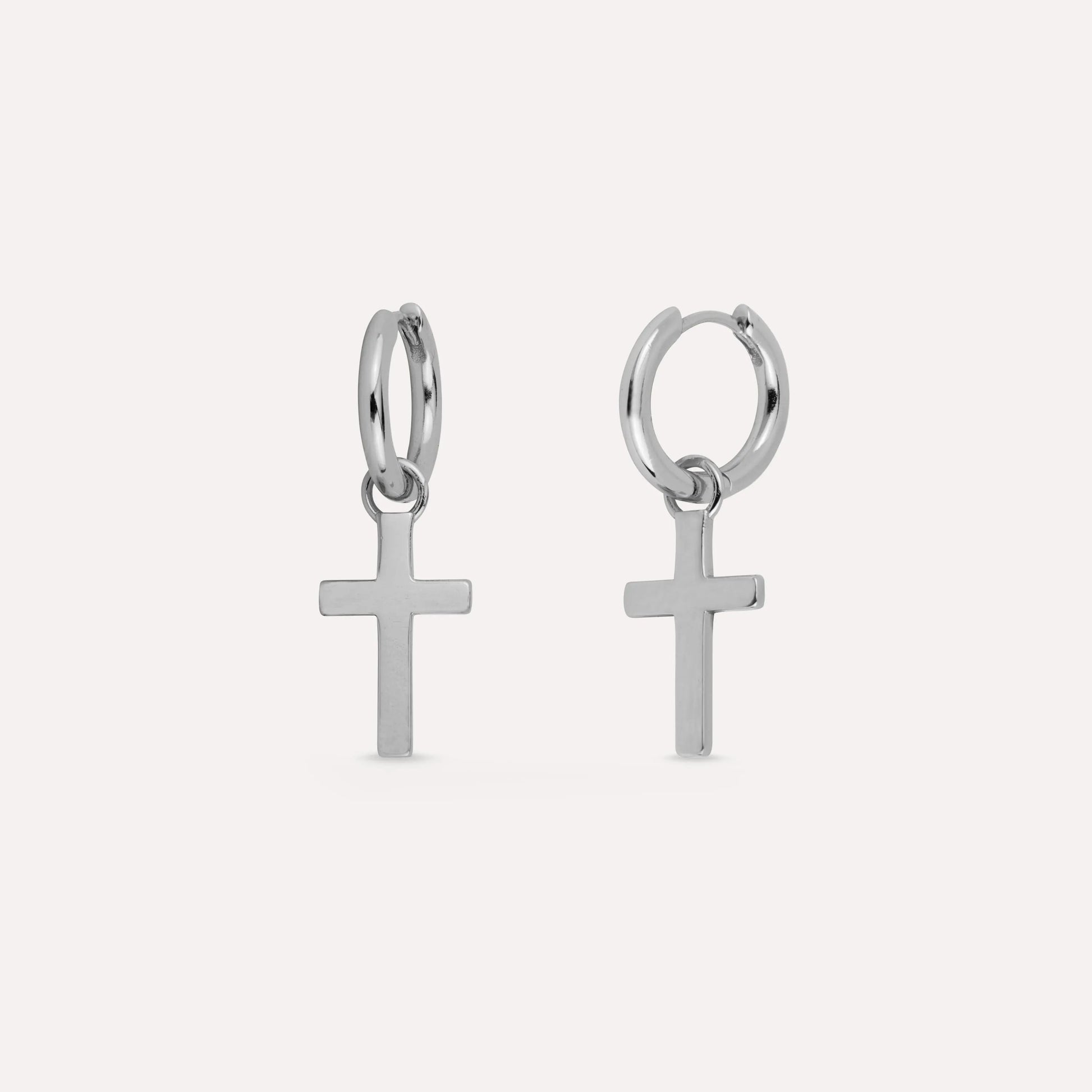 Cross Hoop Earrings