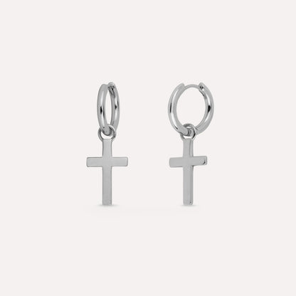 Cross Hoop Earrings