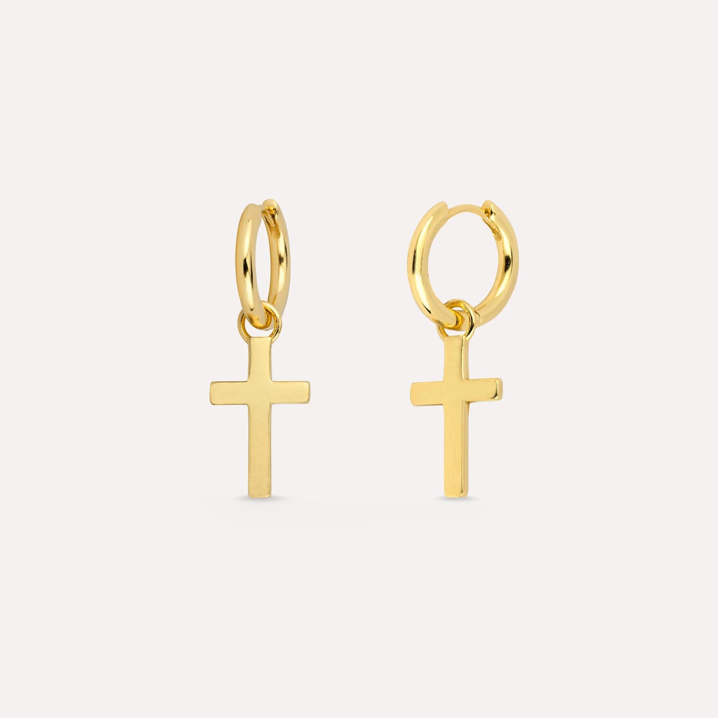 Cross Hoop Earrings