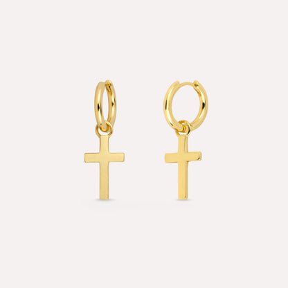 Cross Hoop Earrings