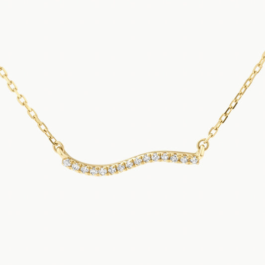 0.035 TCW Round Lab-Grown Diamond Wave Necklace