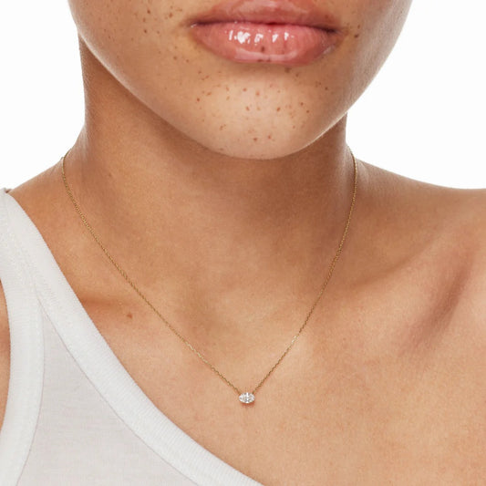 0.23 CT Oval Lab-Grown Diamond Solitaire Necklace