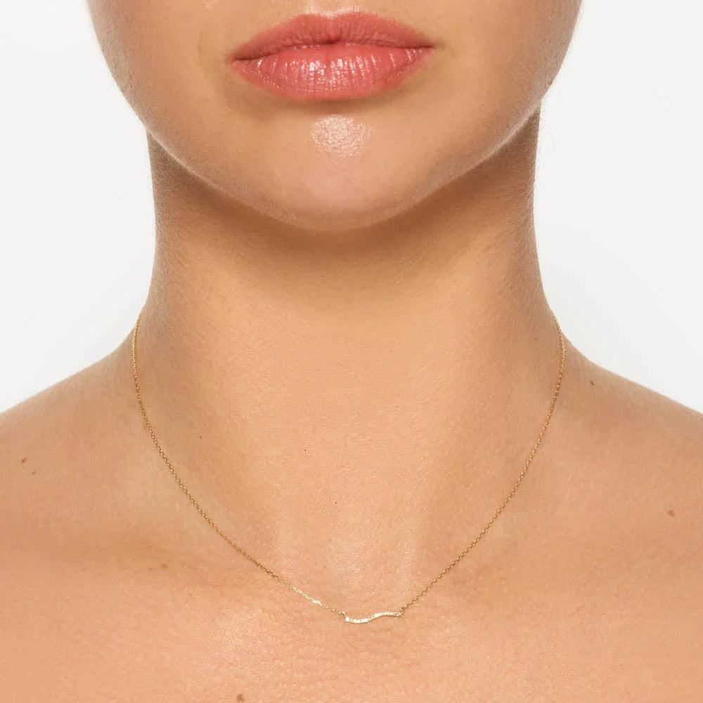 0.035 TCW Round Lab-Grown Diamond Wave Necklace