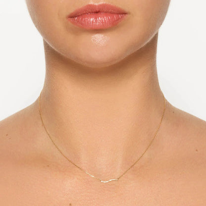 0.035 TCW Round Lab-Grown Diamond Wave Necklace