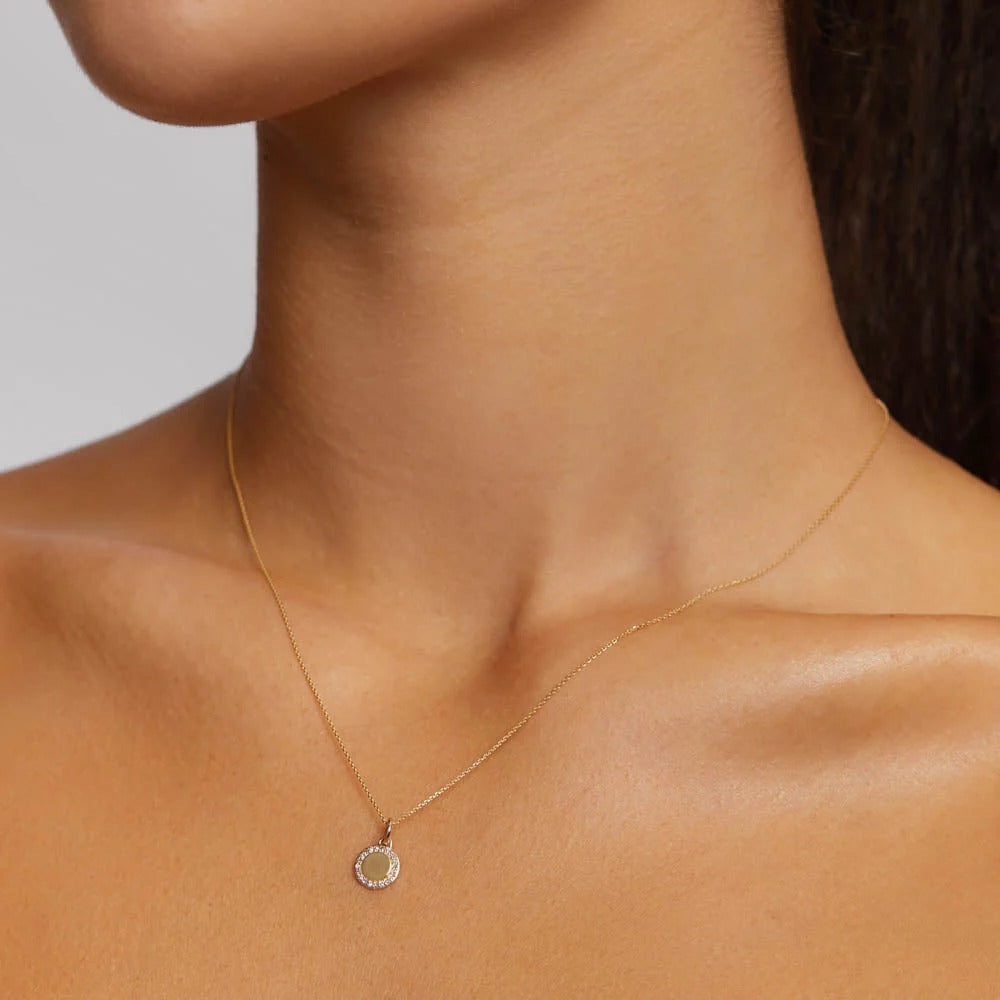 0.14 TCW Round Lab-Grown Diamond Engravable Necklace