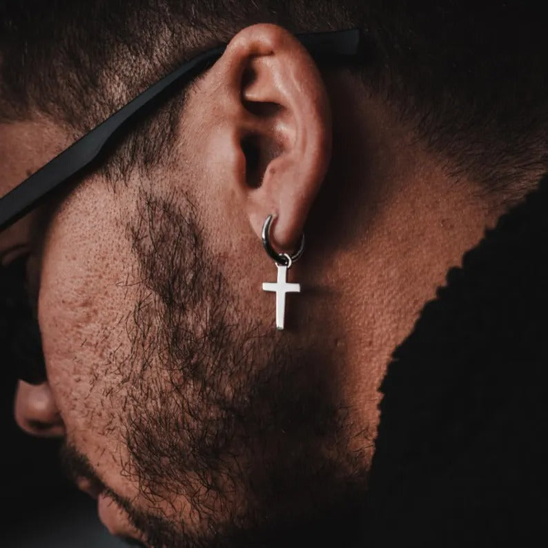 Cross Hoop Earrings
