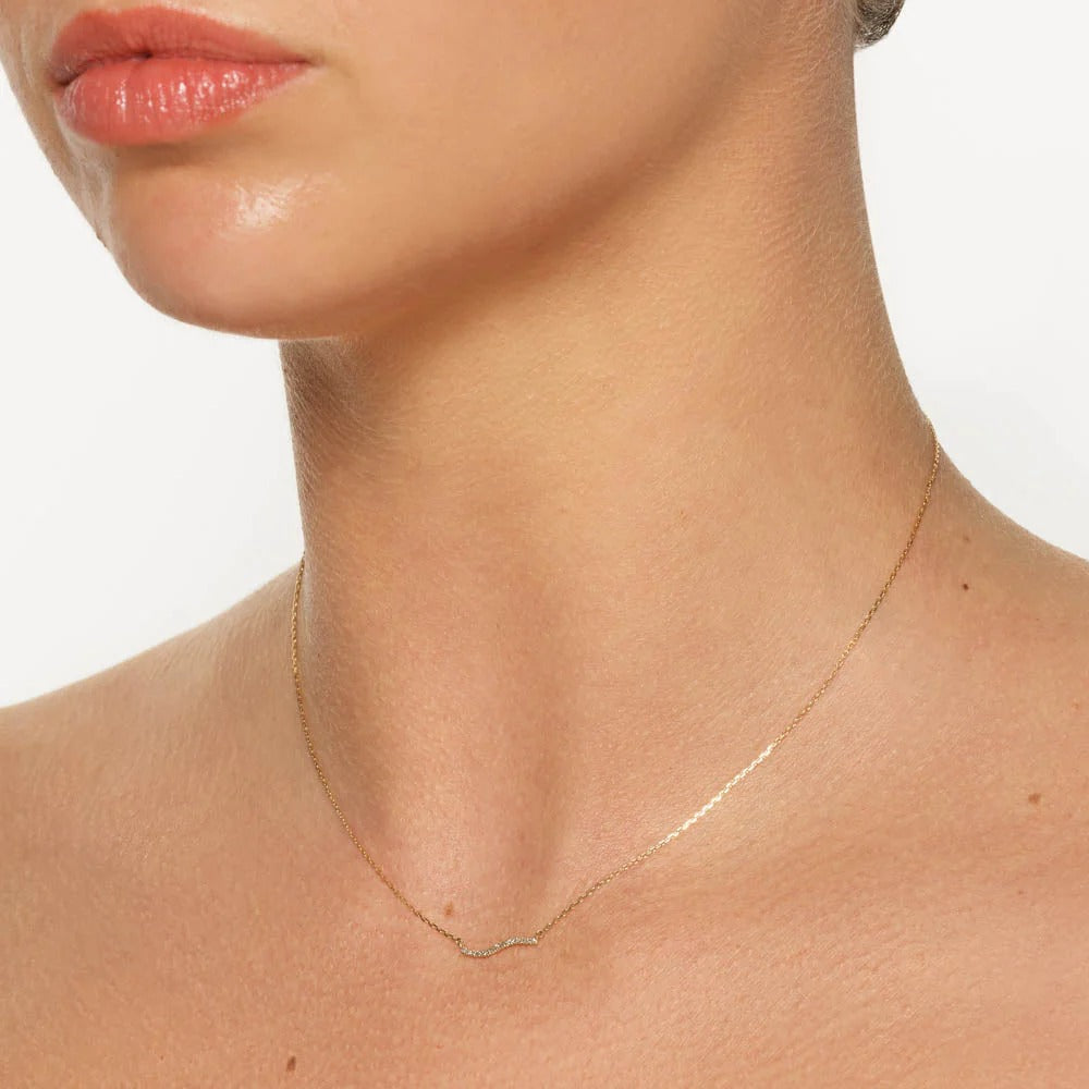 0.035 TCW Round Lab-Grown Diamond Wave Necklace