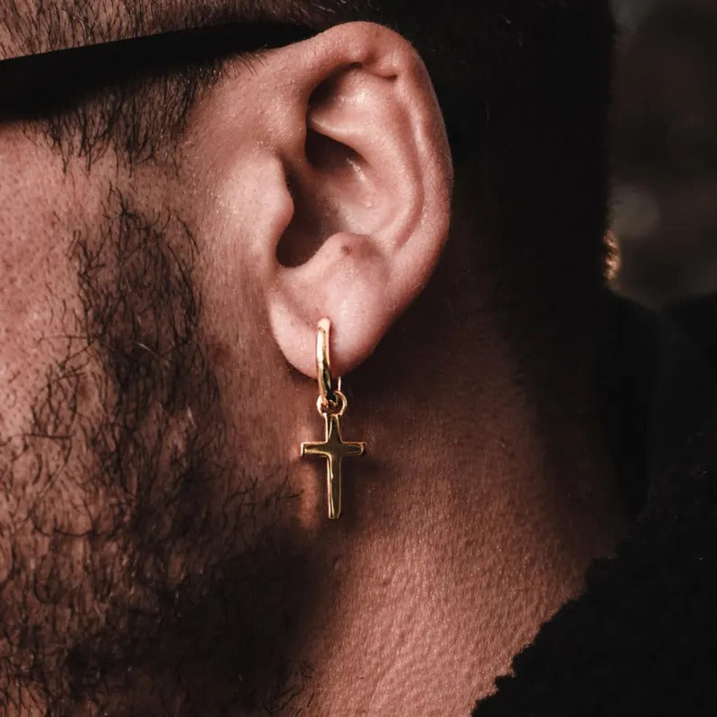 Cross Hoop Earrings