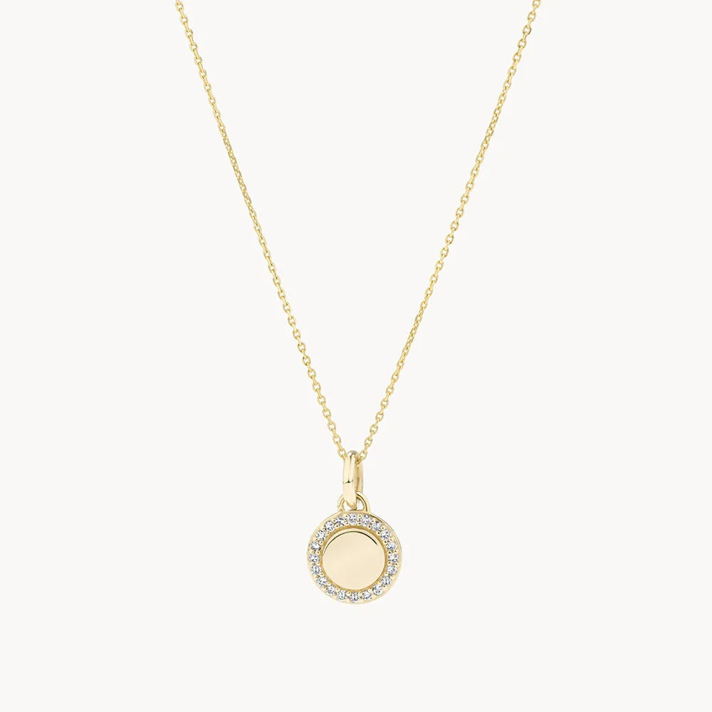 0.14 TCW Round Lab-Grown Diamond Engravable Necklace