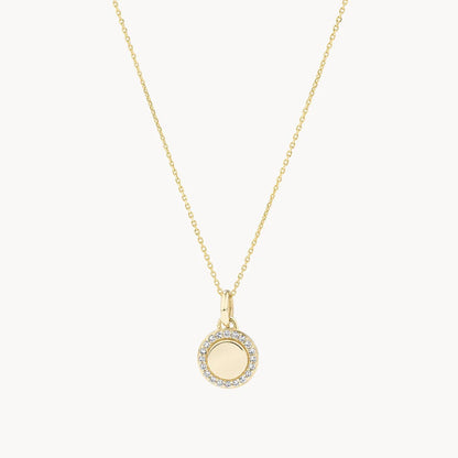 0.14 TCW Round Lab-Grown Diamond Engravable Necklace