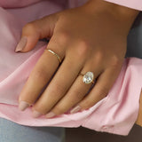 2 CT Oval Cut Bezel Lab-Grown Diamond Engagement Ring