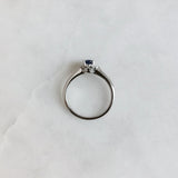 0.6 CT Oval Cut Cluster September-Sapphire Birthstone Engagement Ring