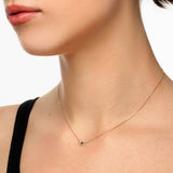 0.09 TCW Round Shaped September-Sapphire Birthstone Evil Eye Necklace