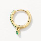 1.5 TCW Round May-Emerald Birthstone Hoop Earrings