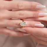 2 CT Oval Cut Bezel Lab-Grown Diamond Engagement Ring