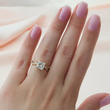 2 CT Princess Cut Split Shank Pave Lab-Grown Diamond Engagement Ring