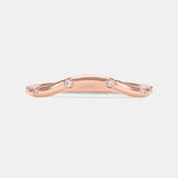 0.056 TCW Round Cut Lab-Grown Diamond Curved Wedding Band