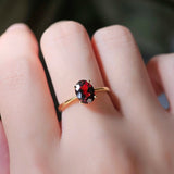 1.4 CT Oval Cut Solitaire January-Garnet Birthstone Engagement Ring