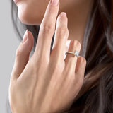 2 CT Princess Cut Pave Lab-Grown Diamond Engagement Ring