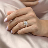2 CT Princess Cut Halo & Pave Lab-Grown Diamond Engagement Ring