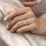 2 CT Princess Cut Halo & Pave Lab-Grown Diamond Engagement Ring