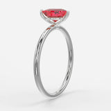 1 CT Heart Cut Solitaire Shaped July-Ruby Birthstone Engagement Ring