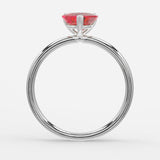1 CT Heart Cut Solitaire Shaped July-Ruby Birthstone Engagement Ring