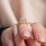 2 CT Oval Cut Bezel Lab-Grown Diamond Engagement Ring