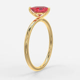 1 CT Heart Cut Solitaire Shaped July-Ruby Birthstone Engagement Ring