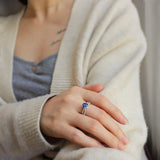 1 CT Round Cut Criss Cross Pave September-Sapphire Birthstone Engagement Ring