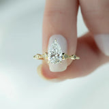 2 CT Pear Cut Vintage Pave Lab-Grown Diamond Engagement Ring